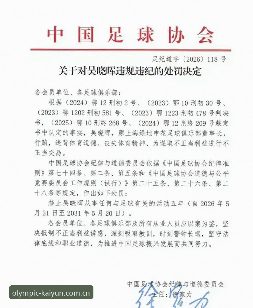 最新开云体育官网 中国足协第三批禁足名单解读指南:从开云体育官网了解行业反腐动态